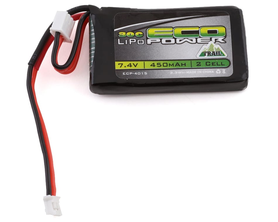 EcoPower Trail SCX24 2S 30C LiPo Battery w/PH2.0 Connector (7.4V/450mAh)