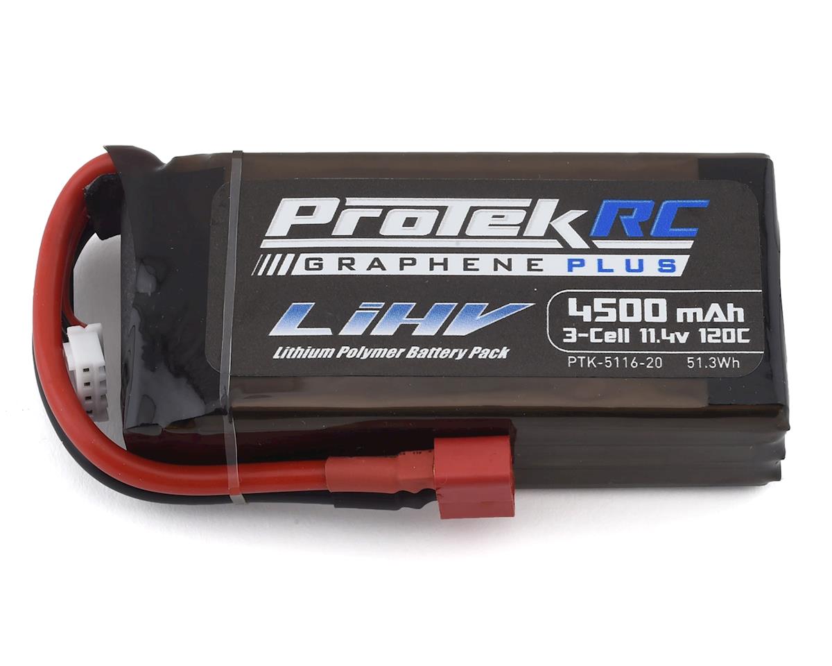 ProTek RC 3S 120C Low IR Si-Graphene HV Shorty LiPo Battery 11.4V 4500mAh Crawler Pack with T-Style Plug PTK-5116-20